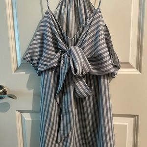 Show Me Your Mumu Melissa Tie Front Striped Romper Small